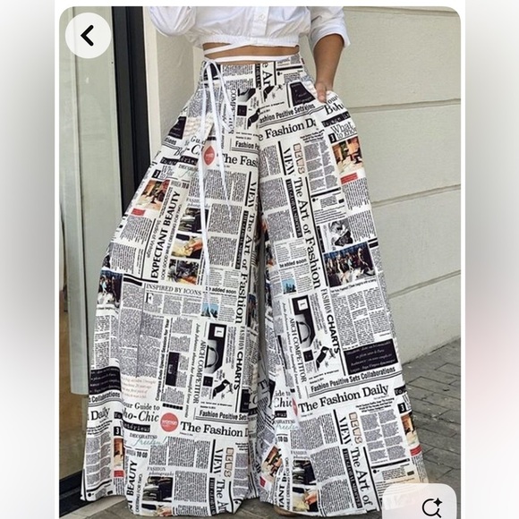 STYLEWE Black and White A-Line Maxi Skirt Casual - Picture 1 of 2